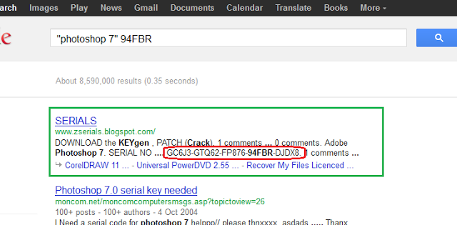 Finding Serial Key Of Any Software Using Simple Google Trick 