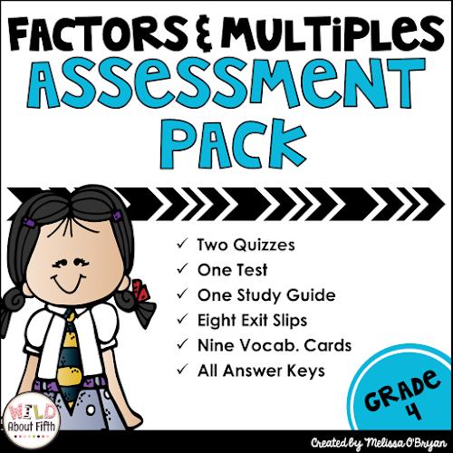 Factors and Multiples Assessments for fifth grade