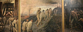 Bruxelles  musée Fin du siècle sur le Mont des Arts  : Constantin Meunier : Triptyque de la Mine