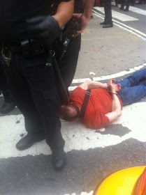 Activist Arrested at Union Square, Army police with nets at Union Square