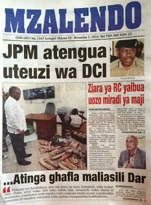 MAGAZETI YA LEO JUMAPILI OCTOBER 30 2016