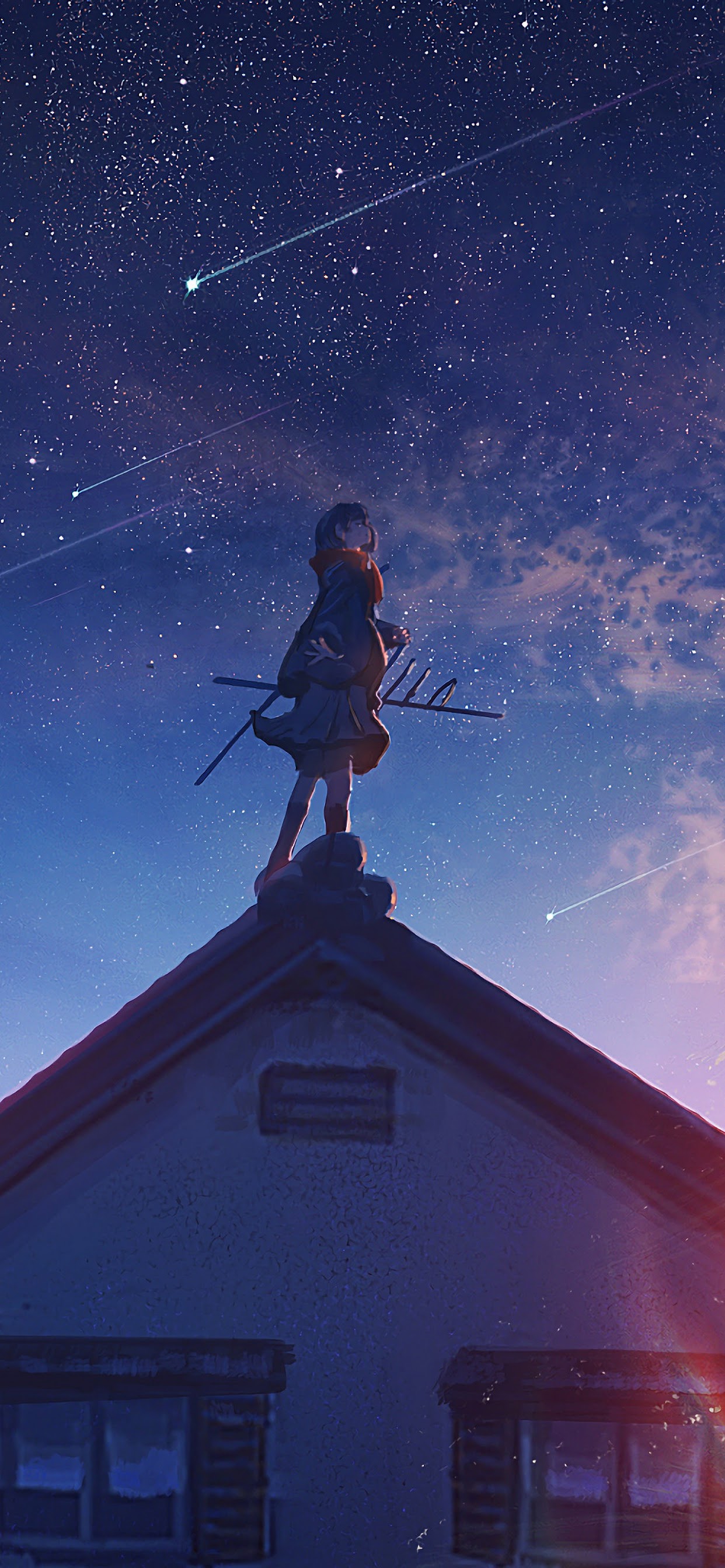 Anime Sunrise Comet Stars 4k Wallpaper 1