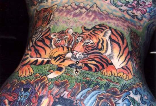 Tattoo Designs Tigers full body tattoo