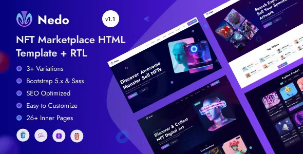 Best NFT Marketplace HTML Template