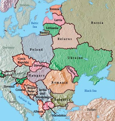 aggression in europe map. map of eastern europe.