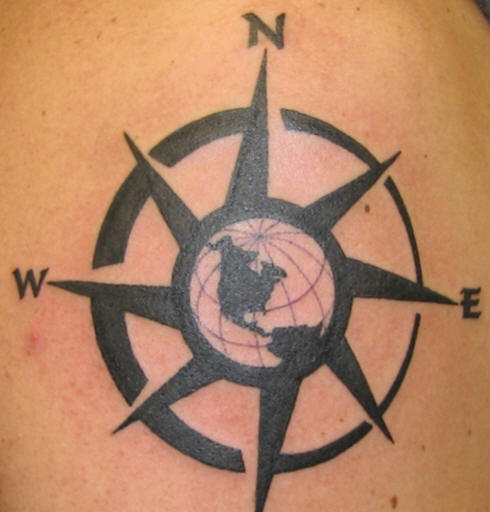 Large Compass Tattoo Design