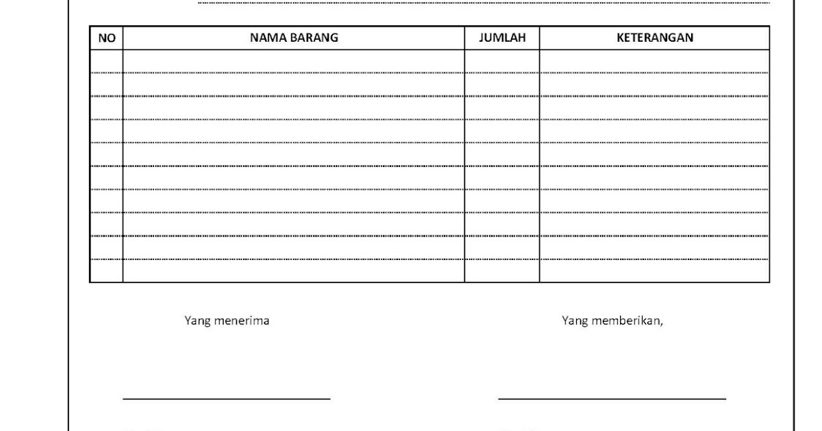 MAGHRIBI : Form-Form Pengendalian: FORM TANDA TERIMA BARANG