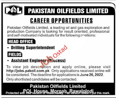 POL (Pakistan Oilfield Limited) Job in Rawalpindi 2022