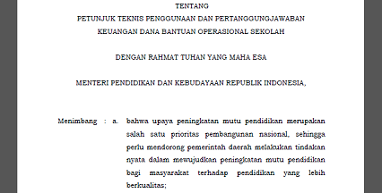 Juknis Penggunaan dan Pertanggung Jawaban Penggunaan Dana BOS