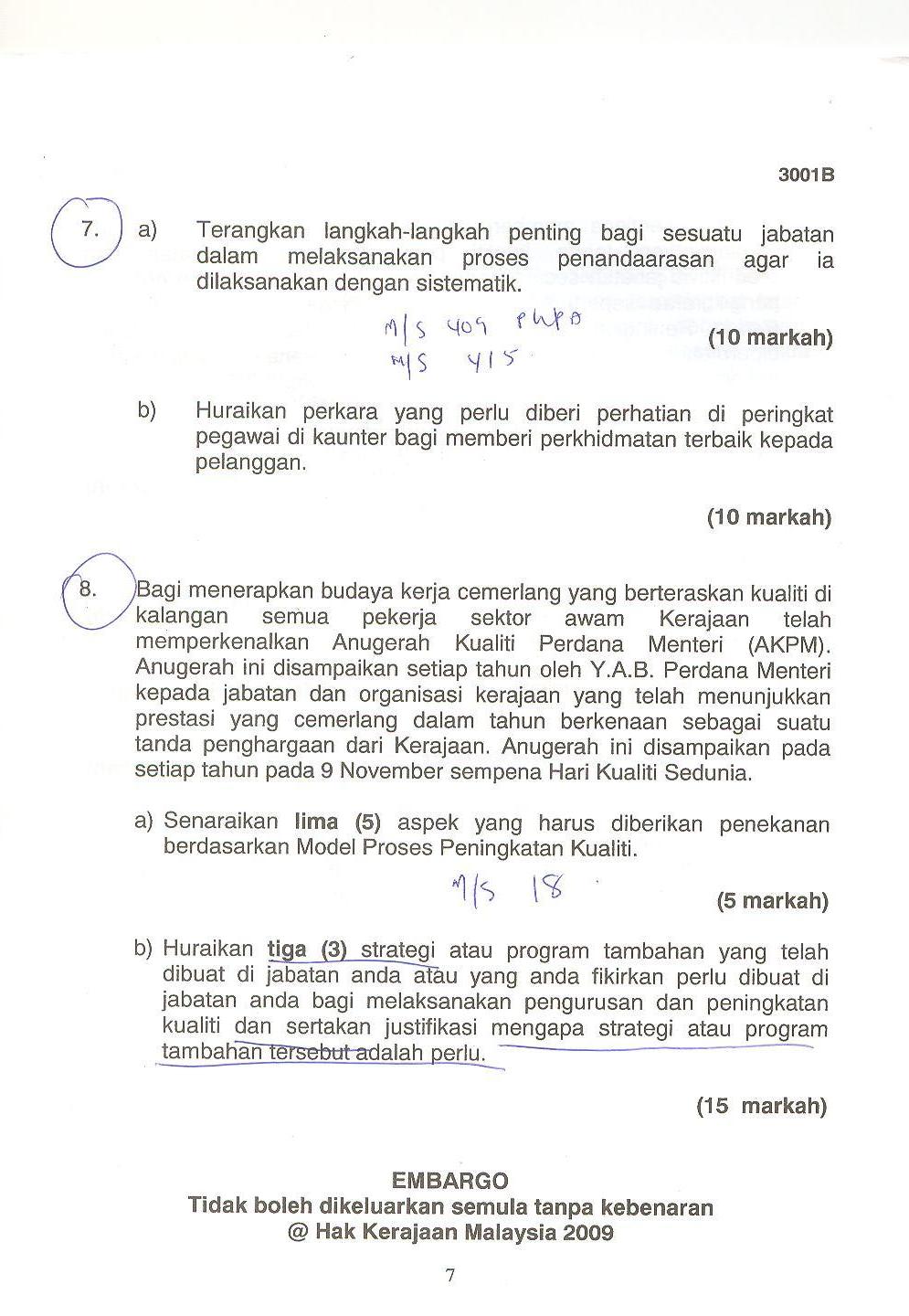 Contoh soalan KPSL N27 : BAHAGIAN II (3001B) haku punyer suke