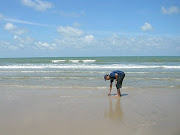 The author's husband on the beachWest view of the South China Sea (the author's husband on the beach west side)