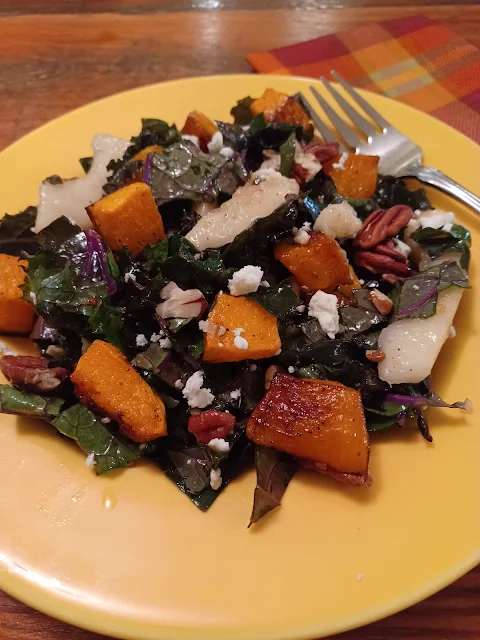 Roasted Butternut and Kale Salad With Honey Wine Dressing