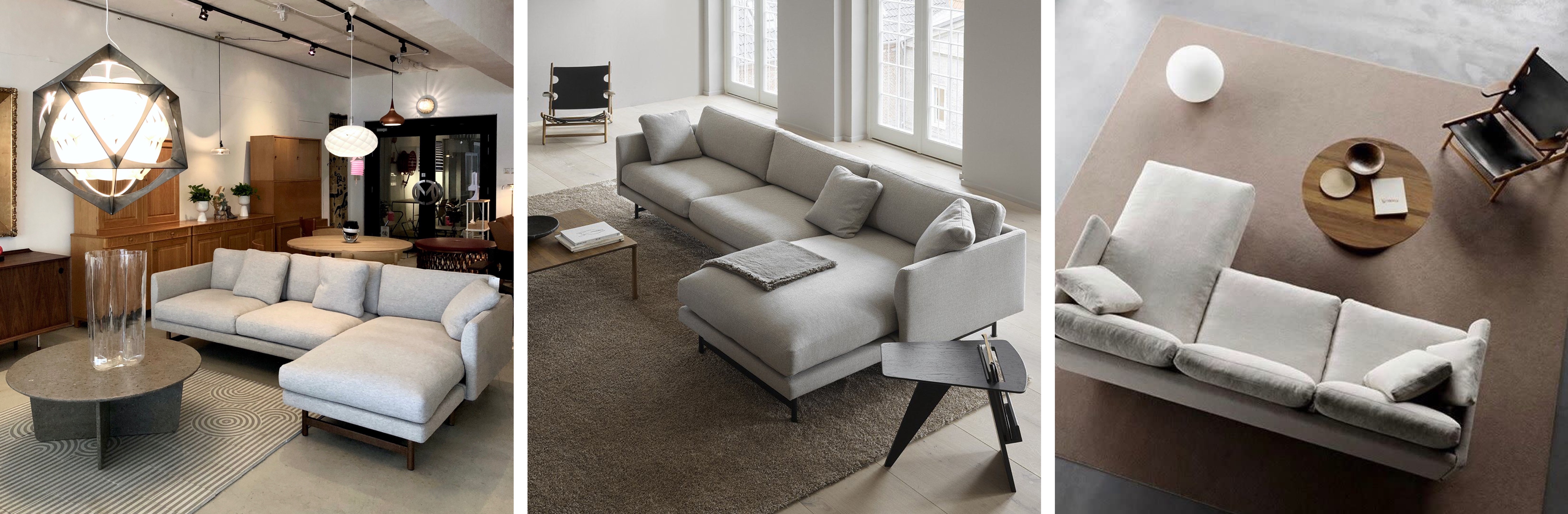 CALMO 80 3-SEATER SOFA WITH CHAISE - SCANDINAVIAN DESIGN MODERN 3-SEATER L-SHAPED SOFA