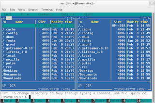 openSUSE 12.3 RC1 GNOME 3.6 Midnight Commander