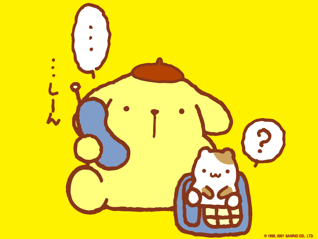 Pom Pom Purin Puroland: Pom Pom Purin on the telephone sitting with ...