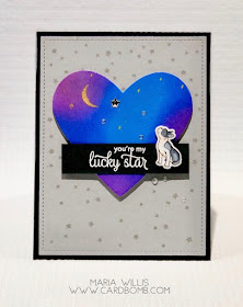 #mariawillis, #cardbomb, #card, #handmadecards, #heroarts, #dog, #stars, #copicmarkers, #copics, #timholtz, #distressoxideinks, #stamp, #heart, #condolencecard, #freshlymadesketches