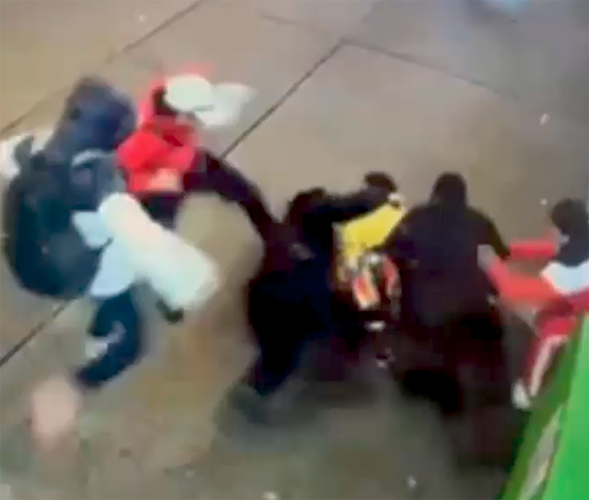 The NYPD is looking for a group of males who punched and kicked officers as they tried to make an arrest in the Theatre District. -Photo by NYPD