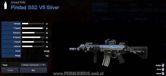 Detail Statistik Pindad SS2 V5 Silver