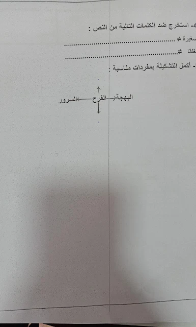 المراقبة المستمرة رقم 1 الأسدوس الثاني اللغة العربية المستوى الرابع