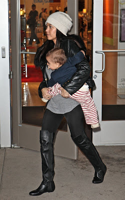 Kourney Kardashian with Mason and Kris Jenner in Canoga Park