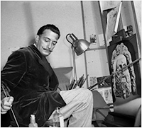 Salvador Dalí pintando quadro para Destino