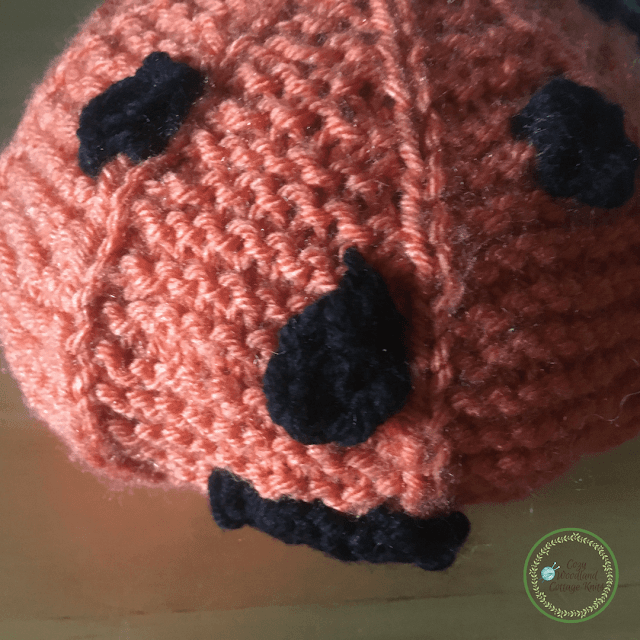 Picture of a close up of knitted pumpkin version 2