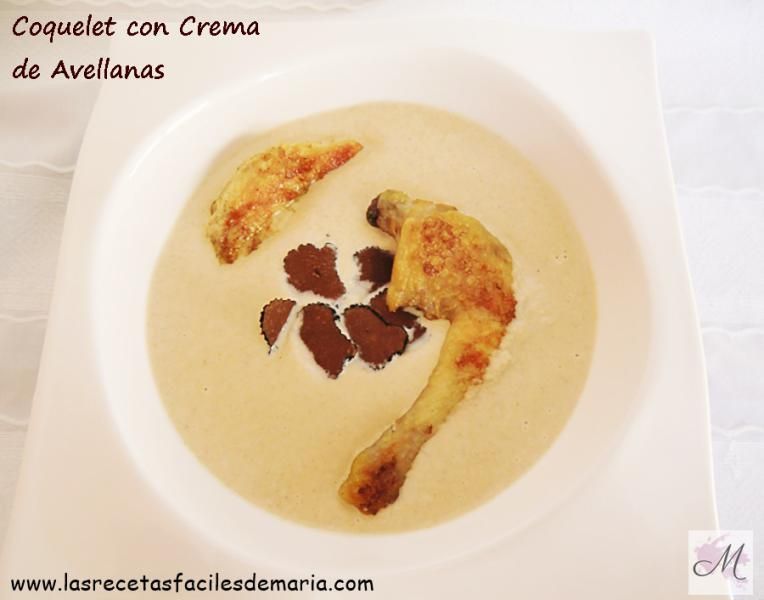 Coquelet con Crema de Avellanas