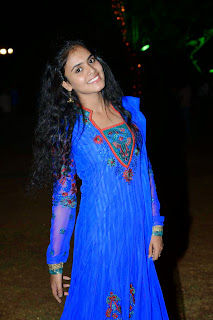 Sukruthi Actress In Blue Dress 005