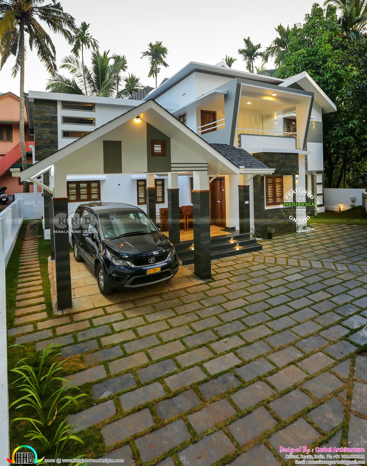 Interior and exterior photos of finished house in Kerala ...