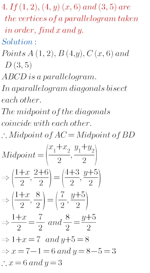 CO-ORDINATE  GEOMETRY  EXCERCISE-7.2   Q.NO.4
