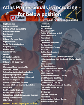 Atlas Professionals is recruiting for below position 
