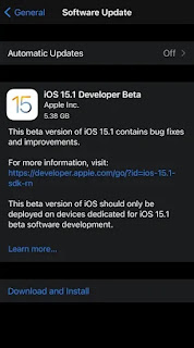 تحديث iOS 15.1 Beta و iPadOS 15.1 Beta