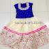 Off White Lehenga Blue Blouse