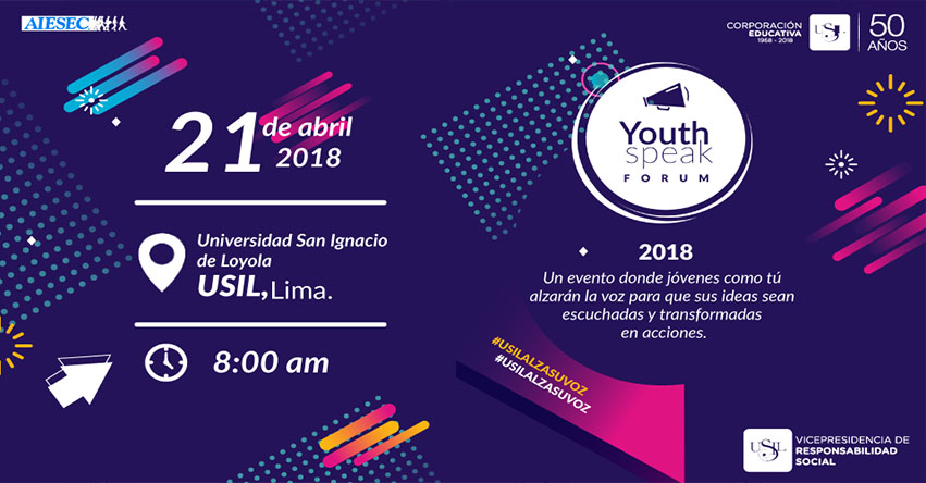 La USIL recibirá a más de 800 jóvenes de direfentes regiones del Perú para encuentro del Yotuh Speak Forum - www.usil.edu.pe