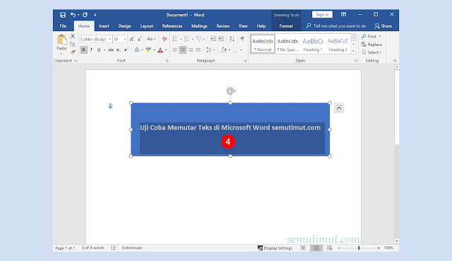 cara merotasi tulisan di microsoft word