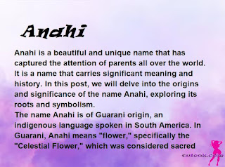 meaning of the name "Anahi"