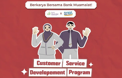 Assalamualaikum Mapers.. Kabar baik untuk kamu, Bank Muamalat membuka kesempatan untuk kamu yang ingin bergabung melalui open recruitment pada posisi Customer Service Development Program.   Lihat dibawah untuk detail jobdesc dan kualifikasinya :