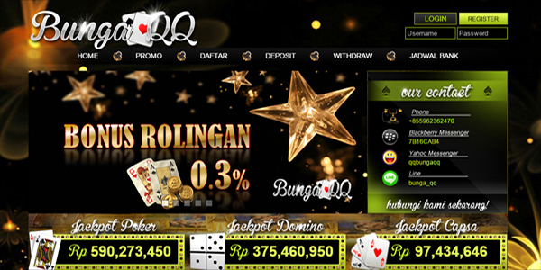 BungaQQ Situs Domino99 BandarQ dan Poker Online Terpercaya 2017