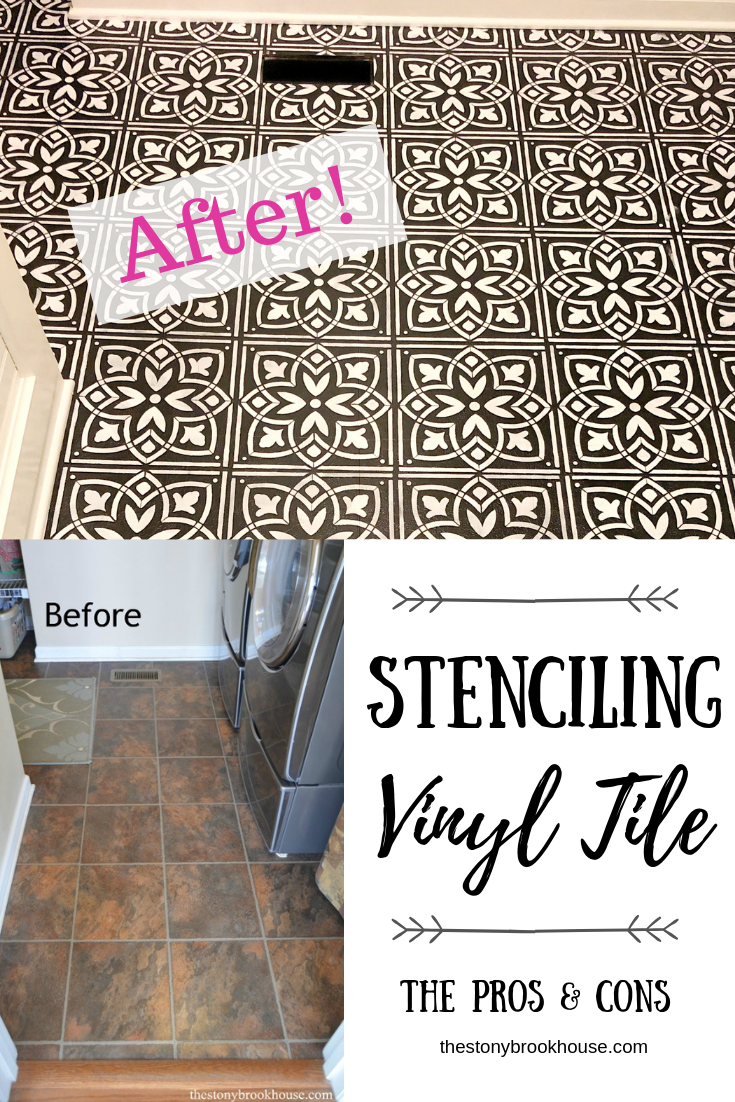 Painting & Stenciling Vinyl Flooring ~  The Pros & Cons
