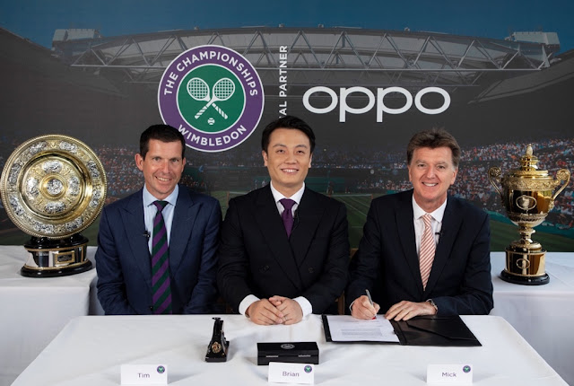 Oppo and Wimbledon partnership signing, Tim, Brian, Mick