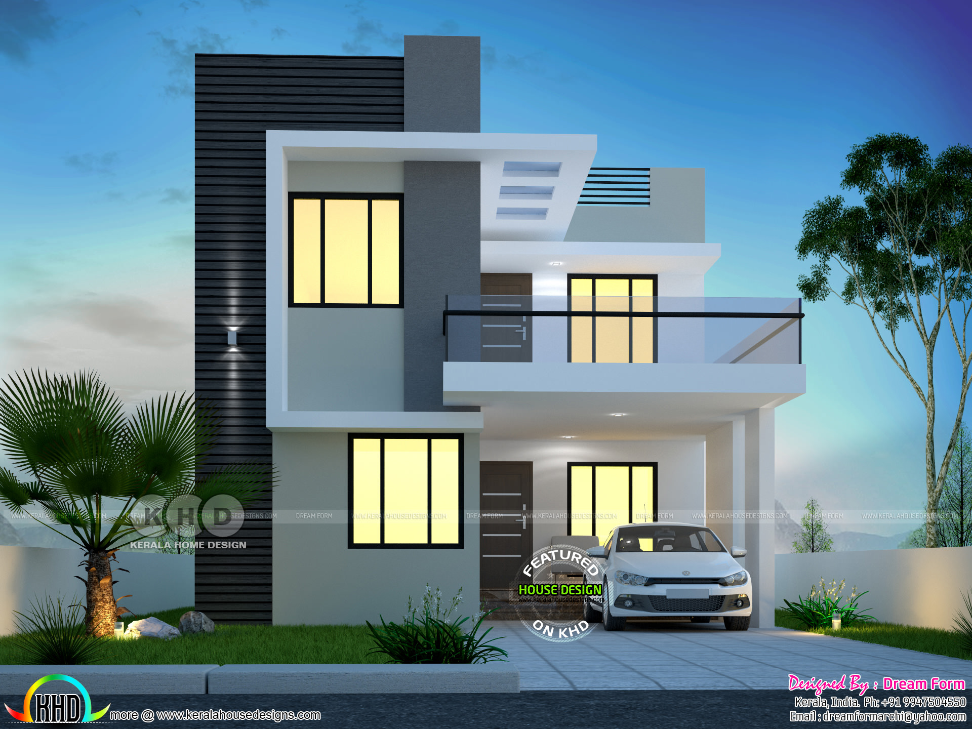 3 bedroom 1650 sq ft modern home design Kerala home 