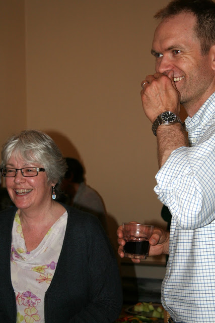 Having a laugh with Gabe after a workshop. He's so tall!