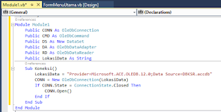 Cara Membuat Koneksi Database Dengan Module Aplikasi Kasir