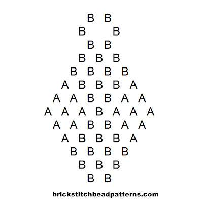 Free beginner brick stitch seed bead earring pattern letter chart.