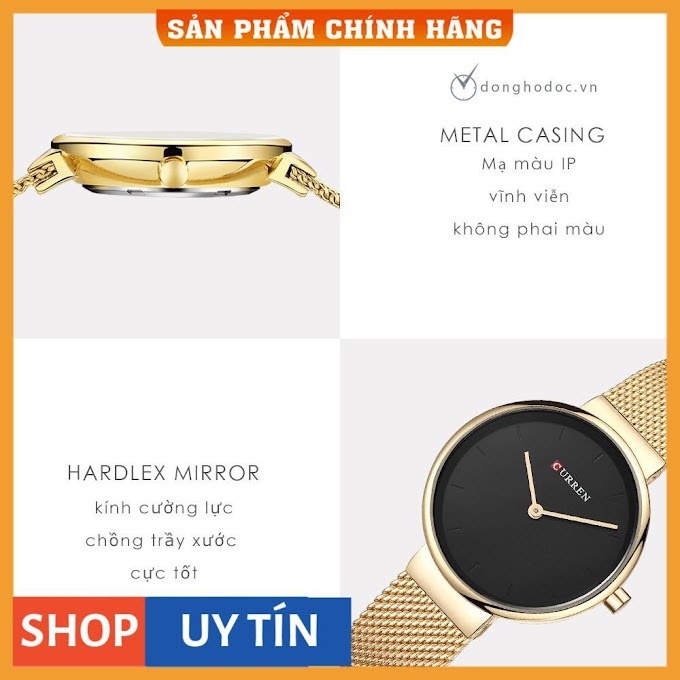 Đồng hồ nữ CURREN LUXURY – Dây Titanium cao cấp + Tặng hộp & pin