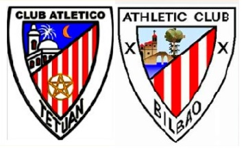 Escudos del Atlético de Tetuán y del Athletic Club de Bilbao