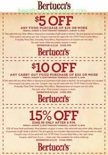 Free Printable Bertucci's Restaurant Coupons