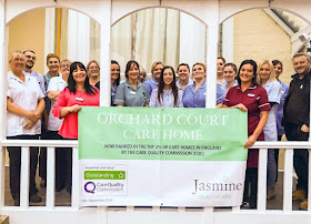 Picture: Staff at Orchard Court in Brigg celebrating the care home being graded one of the best in the country following an official inspection  - see Nigel Fisher's Brigg Blog