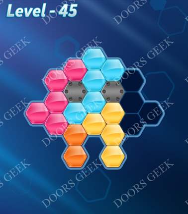 Block! Hexa Puzzle [Novice] Level 45 Solution, Cheats, Walkthrough for android, iphone, ipad, ipod