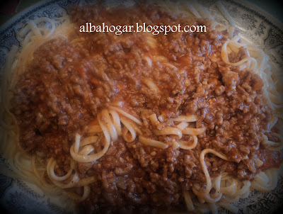 tallarines con carne albahogar